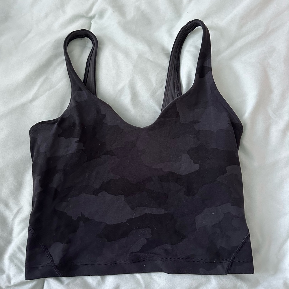 Women Black Camouflage Lululemon Align Tank